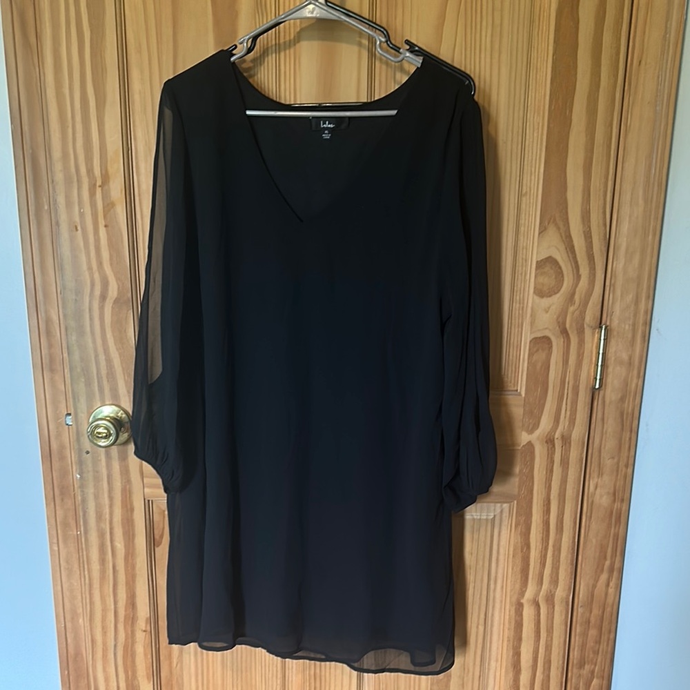 Lulu's Black Tunic Dress with Flowing Sleeves